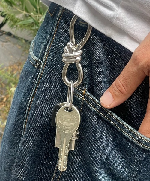 ツイストノットアクセサリー キーリング カラビナ キーホルダー
