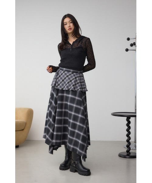 AZUL by moussy(アズールバイマウジー)の「ヘンリーネックレースフーディートップス(Tシャツ/カットソー・レディース・ブラック/アイボリー・FREE)」の15枚目の写真