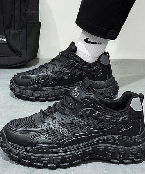 WESTBOY(ウエストボーイ)の「厚底 メッシュ オールブラックスニーカー WO25S13SH13【WB ORIGINALS】(スニーカー・メンズ・ブラック・42/43/44/41)」の4枚目の写真