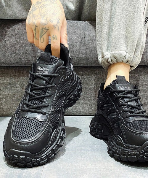 WESTBOY(ウエストボーイ)の「厚底 メッシュ オールブラックスニーカー WO25S13SH13【WB ORIGINALS】(スニーカー・メンズ・ブラック・42/43/44/41)」の6枚目の写真