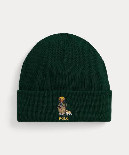 POLO RALPH LAUREN CHILDRENSWEAR(ポロ ラルフ ローレン チルドレンズウェア)の「Polo ベア コットン ビーニー(ニットキャップ/ビーニー・キッズ・グリーン・L/XL/S/M)」の1枚目の写真