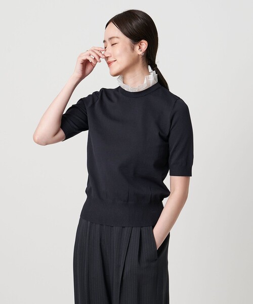 UNITED ARROWS オーガンジー フリル 2WAY ニットウォッシャブル UNITED ARROWS（ユナイテッドアローズ）の「オーガンジー フリル 2WAY