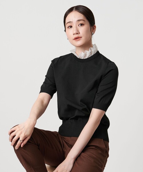 UNITED ARROWS オーガンジー フリル 2WAY ニットウォッシャブル UNITED ARROWS（ユナイテッドアローズ）の「オーガンジー フリル 2WAY