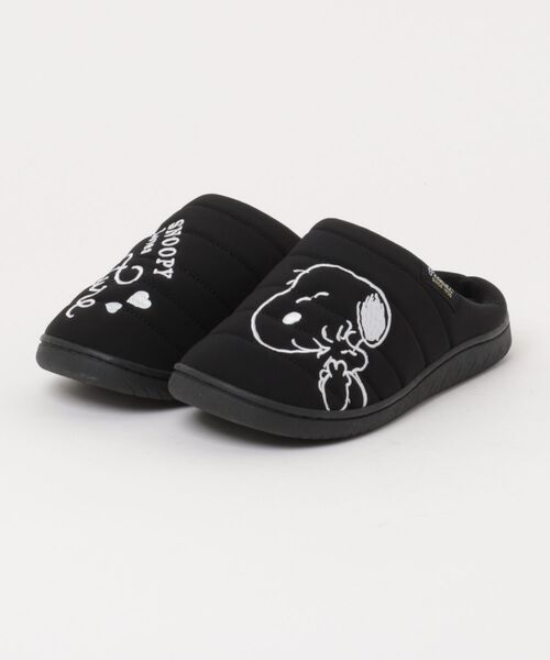 シュープラザ(シュープラザ)の「【PEANUTS】ダウンサンダル(スリッポン・レディース・グレー/ブラック/イエロー/ワインレッド・M/L/LL)」の1枚目の写真