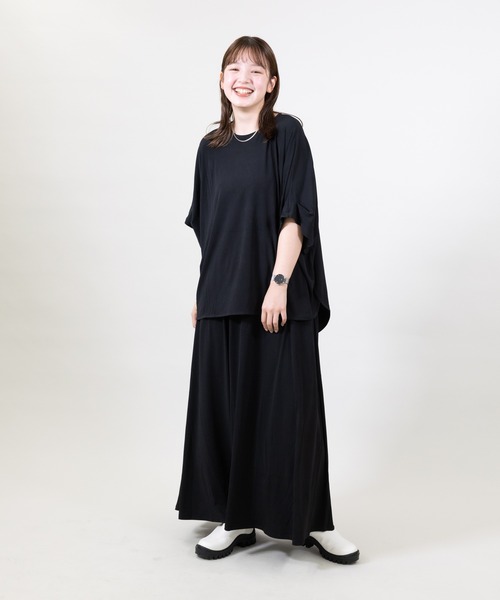 meeny miny(ミーニーマイニー)の「【meeny miny】とろみ~スカート(スカート・レディース・パープル/ブラック/グレー・S-M/M-L)」の5枚目の写真