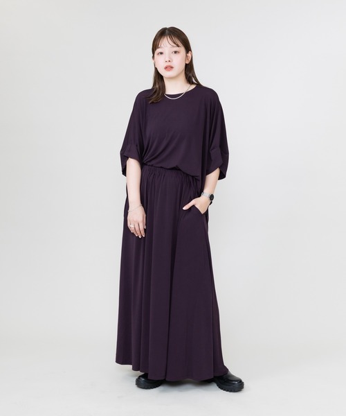 meeny miny(ミーニーマイニー)の「【meeny miny】とろみ~スカート(スカート・レディース・パープル/ブラック/グレー・S-M/M-L)」の9枚目の写真
