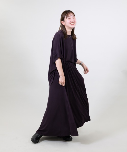 meeny miny(ミーニーマイニー)の「【meeny miny】とろみ~スカート(スカート・レディース・パープル/ブラック/グレー・S-M/M-L)」の11枚目の写真