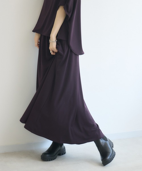 meeny miny(ミーニーマイニー)の「【meeny miny】とろみ~スカート(スカート・レディース・パープル/ブラック/グレー・S-M/M-L)」の18枚目の写真