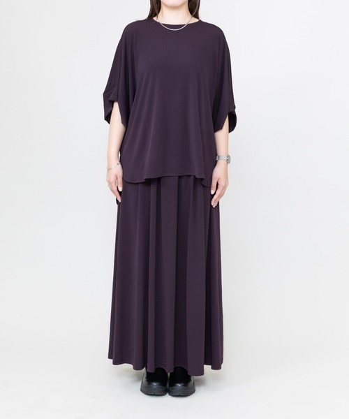 maimaiスカート SMOCKED PANELLED MIDI SKIRT スモックパネルミディスカート