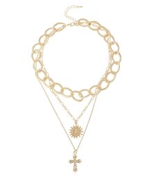 SUNNY CROSS 3連ネックレス