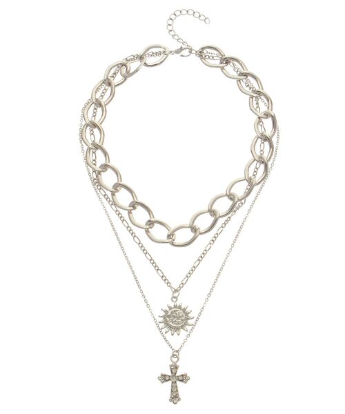 EVRIS（エヴリス）の「SUNNY CROSS 3連ネックレス（ネックレス・レディース・ゴールド/シルバー・FREE）」の6枚目の写真