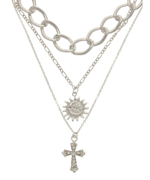 EVRIS（エヴリス）の「SUNNY CROSS 3連ネックレス（ネックレス・レディース・ゴールド/シルバー・FREE）」の7枚目の写真