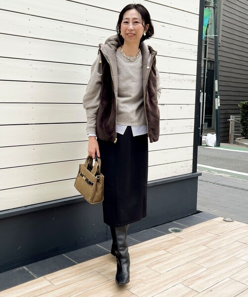 ファイングロス×ファー リバーシブルベスト（ブルゾン）｜MICO COULIER