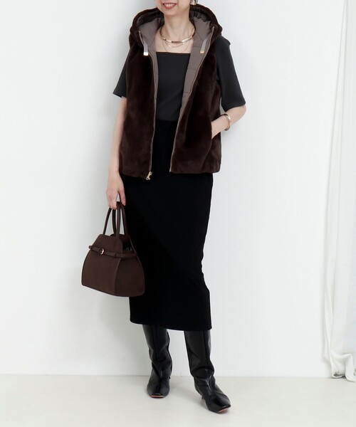 ファイングロス×ファー リバーシブルベスト（ブルゾン）｜MICO COULIER