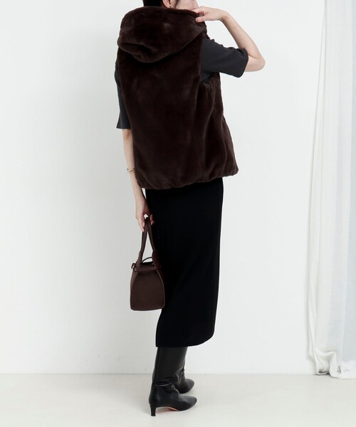 ファイングロス×ファー リバーシブルベスト（ブルゾン）｜MICO COULIER