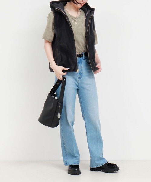 MICO COULIER（ミコクリエ）の「ファイングロス×ファー リバーシブルベスト（ブルゾン・レディース・チャコールグレー/ブラウン/キナリ・38）」の17枚目の写真