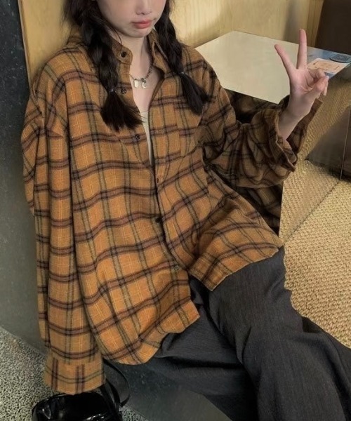 FACETASM オーバーサイズ　チェックシャツ ネルシャツ MAISON CLUB 【SETUP7】ライトネル チェックシャツ シャツ 長袖 ビッグ