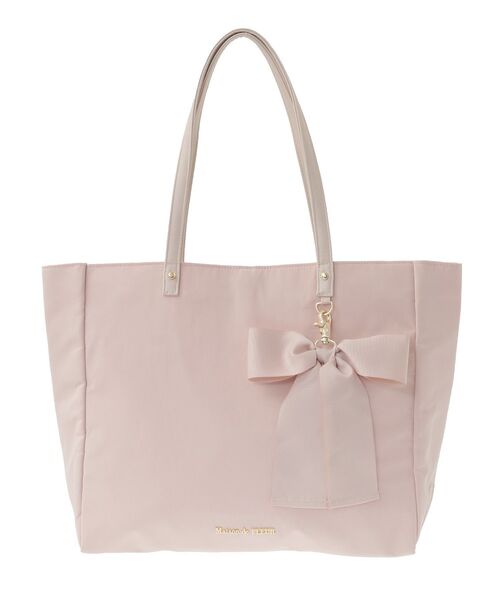 Maison de FLEUR（メゾンドフルール）の「リボンチャーム付き3ルームトートバッグ（トートバッグ・レディース・ピンクベージュ/ブラック・FREE）」の14枚目の写真