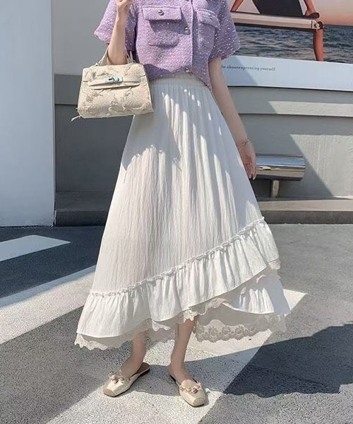 gossip!ロサンゼルス(ゴシップロサンゼルス)の「裾ティアード フリルスカート(スカート・レディース・ブラック/ブルー/ホワイト/ピンク・FREE)」の2枚目の写真