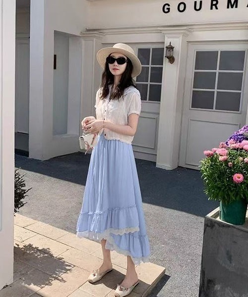 gossip!ロサンゼルス(ゴシップロサンゼルス)の「裾ティアード フリルスカート(スカート・レディース・ブラック/ブルー/ホワイト/ピンク・FREE)」の19枚目の写真