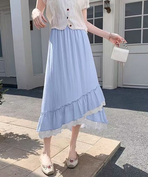 gossip!ロサンゼルス(ゴシップロサンゼルス)の「裾ティアード フリルスカート(スカート・レディース・ブラック/ブルー/ホワイト/ピンク・FREE)」の22枚目の写真