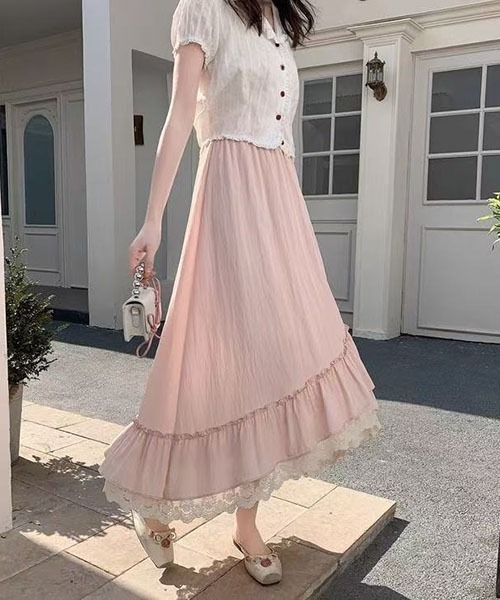 gossip!ロサンゼルス(ゴシップロサンゼルス)の「裾ティアード フリルスカート(スカート・レディース・ブラック/ブルー/ホワイト/ピンク・FREE)」の13枚目の写真