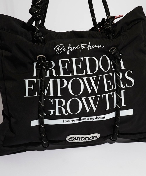 OUTDOOR PRODUCTS（アウトドアプロダクツ）の「OUTDOOR PRODUCTS/アウトドアプロダクツ LOGO TOTE トートバッグ（トートバッグ・レディース・アイボリー/ブラック・FREE）」の12枚目の写真