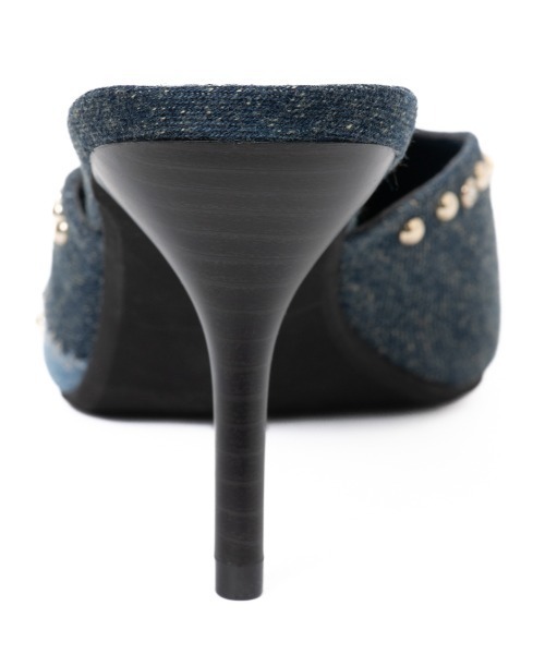 R&E（アールアンドイー）の「【25AW新作】【R&E】パッチワーク×デコストーンミュールパンプス（パンプス・レディース・レオパード/ネイビー系・L/M/S/LL）」の11枚目の写真