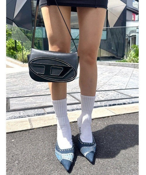 R&E（アールアンドイー）の「【25AW新作】【R&E】パッチワーク×デコストーンミュールパンプス（パンプス・レディース・レオパード/ネイビー系・L/M/S/LL）」の15枚目の写真