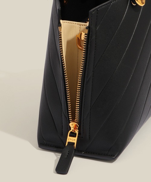 E'POR(エポール)の「【E'POR】【数量限定】 Y BAG Mini Emboss【超軽量】(ハンドバッグ・レディース・ベージュ/ブラック・FREE)」の7枚目の写真