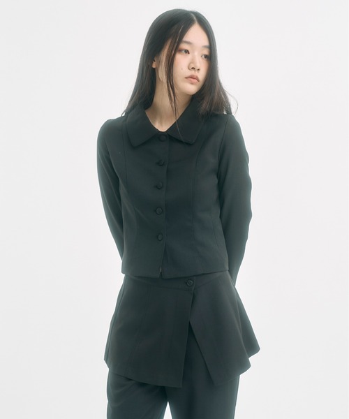 FEKETE(フェケテ)の「round collar jacket / ラウンドカラージャケット(その他アウター・レディース・グレー/ブラック・SMALL/MEDIUM/LARGE)」の13枚目の写真