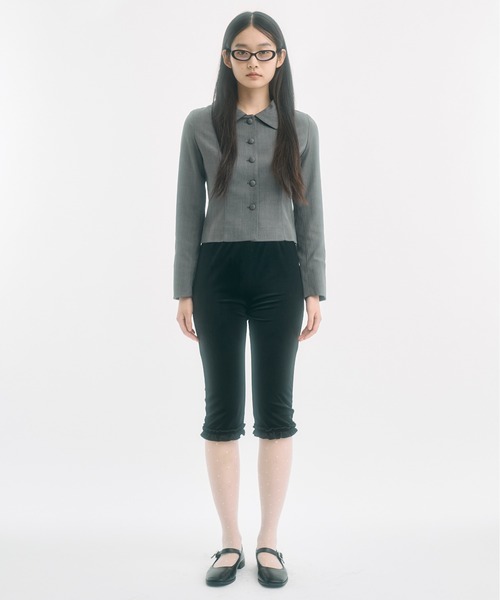 FEKETE ラウンドカラージャケット ブラック M round collar jacket / ラウンドカラージャケット（その他