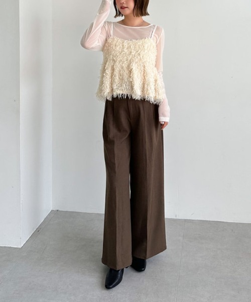 セール】ベルト付タックワイドスラックス（スラックス）｜archives