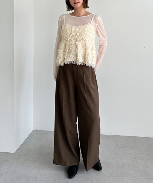 archives(アルシーヴ)の「ベルト付タックワイドスラックス(スラックス・レディース・ブラック/グレー/モカ・MEDIUM)」の9枚目の写真