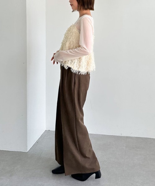 archives(アルシーヴ)の「ベルト付タックワイドスラックス(スラックス・レディース・ブラック/グレー/モカ・MEDIUM)」の10枚目の写真