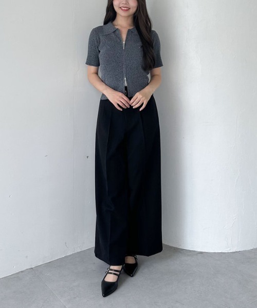 セール】ベルト付タックワイドスラックス（スラックス）｜archives