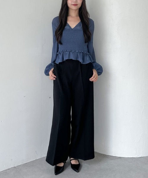 セール】ベルト付タックワイドスラックス（スラックス）｜archives