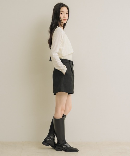 NEUNA(ヌナ)の「クラッシュベロアset top(Tシャツ/カットソー・レディース・ブラック/ブラウン/オフホワイト・FREE)」の11枚目の写真