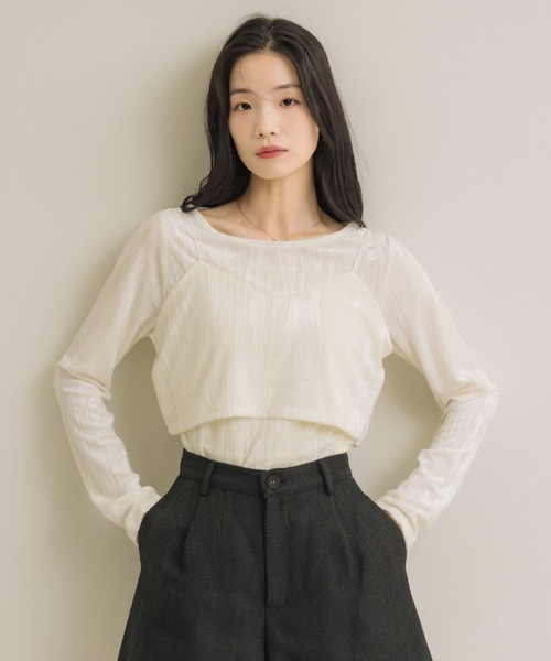 NEUNA(ヌナ)の「クラッシュベロアset top(Tシャツ/カットソー・レディース・ブラック/ブラウン/オフホワイト・FREE)」の19枚目の写真