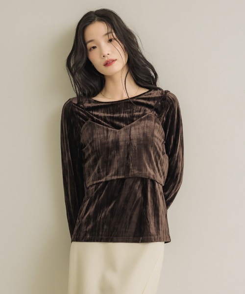 NEUNA(ヌナ)の「クラッシュベロアset top(Tシャツ/カットソー・レディース・ブラック/ブラウン/オフホワイト・FREE)」の22枚目の写真