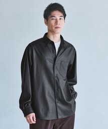 green label relaxing（グリーンレーベルリラクシング）の「レザーライク ジャストルーズ シャツ（シャツ/ブラウス・メンズ）」