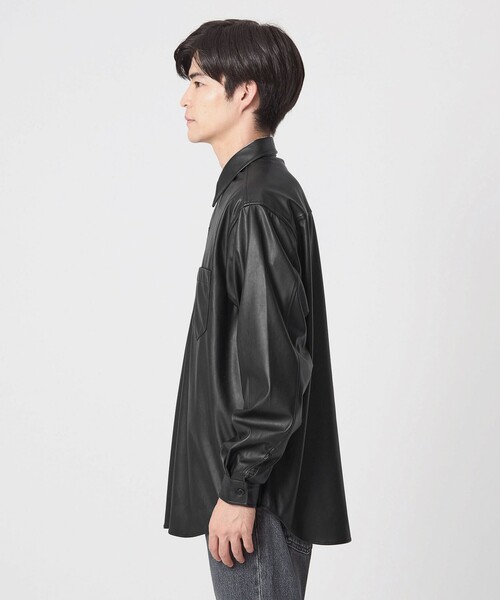 セール】レザーライク ジャストルーズ シャツ（シャツ/ブラウス