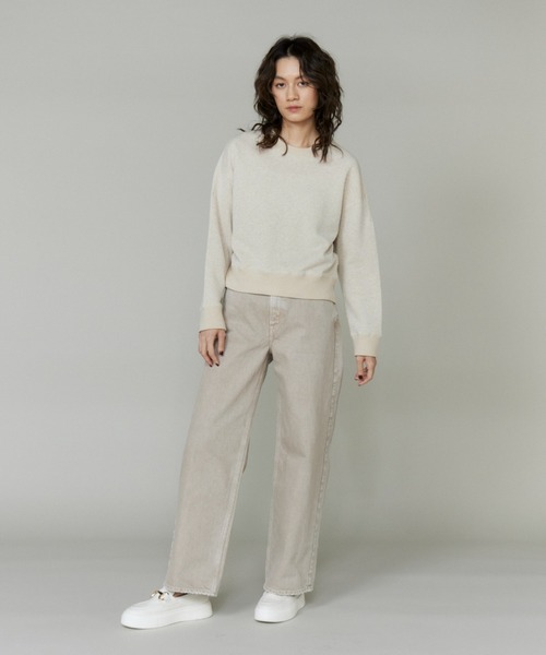 INED(イネド)の「ラメ裏毛プルオーバー《YVON》【セットアップ対応】(Tシャツ/カットソー・レディース・アイボリー/グレー・9号)」の7枚目の写真