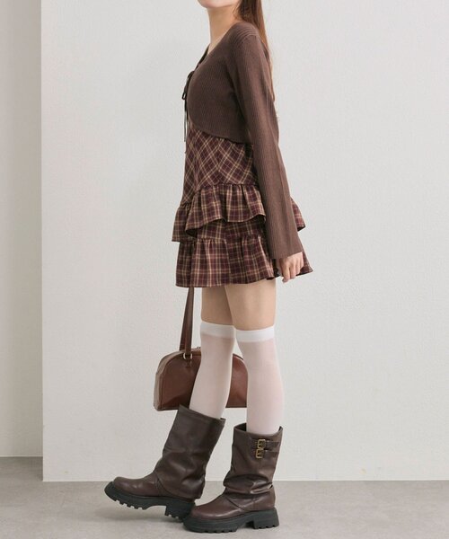 OLIVE des OLIVE（オリーブデオリーブ）の「【セットで着れる】ニットボレロセットワンピ（ワンピース・レディース・ブラック/オフホワイト/アイボリー/ボルドー・FREE）」の10枚目の写真