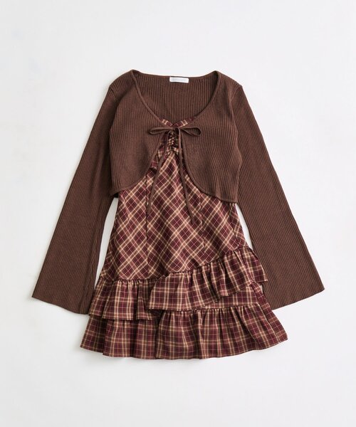 OLIVE des OLIVE（オリーブデオリーブ）の「【セットで着れる】ニットボレロセットワンピ（ワンピース・レディース・ブラック/オフホワイト/アイボリー/ボルドー・FREE）」の11枚目の写真