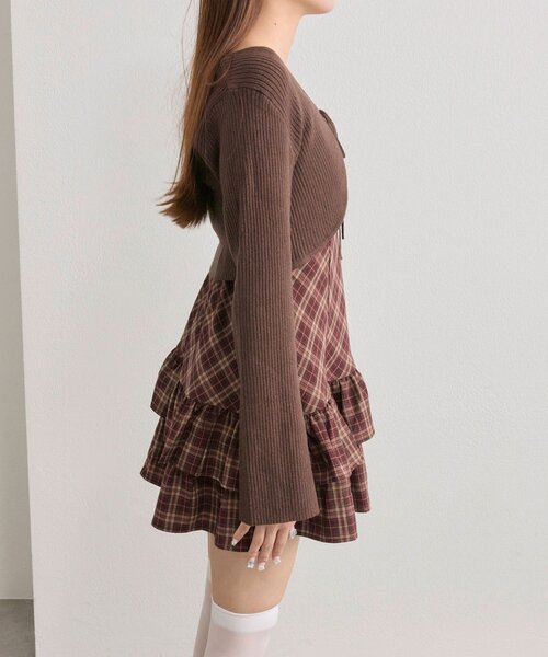 OLIVE des OLIVE（オリーブデオリーブ）の「【セットで着れる】ニットボレロセットワンピ（ワンピース・レディース・ブラック/オフホワイト/アイボリー/ボルドー・FREE）」の13枚目の写真