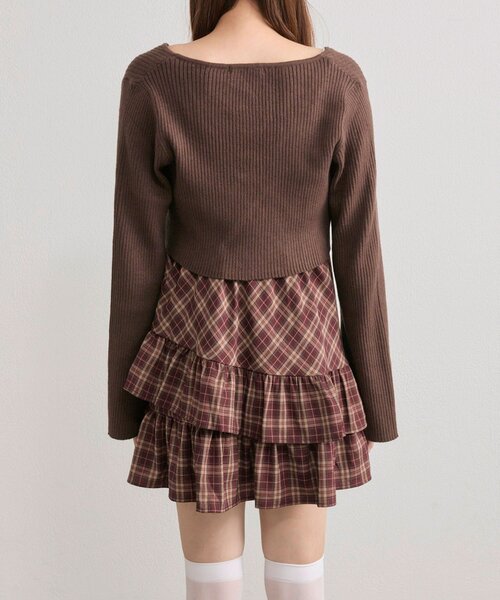 OLIVE des OLIVE（オリーブデオリーブ）の「【セットで着れる】ニットボレロセットワンピ（ワンピース・レディース・ブラック/オフホワイト/アイボリー/ボルドー・FREE）」の14枚目の写真