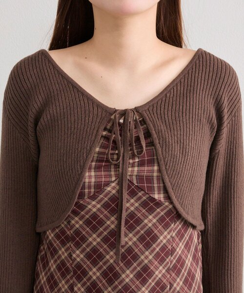 OLIVE des OLIVE（オリーブデオリーブ）の「【セットで着れる】ニットボレロセットワンピ（ワンピース・レディース・ブラック/オフホワイト/アイボリー/ボルドー・FREE）」の15枚目の写真