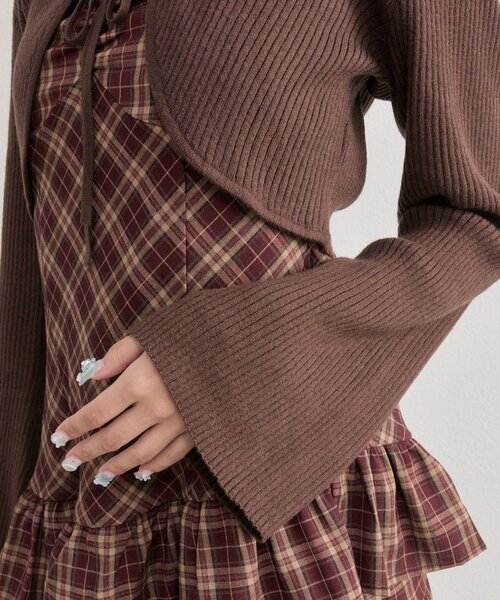 OLIVE des OLIVE（オリーブデオリーブ）の「【セットで着れる】ニットボレロセットワンピ（ワンピース・レディース・ブラック/オフホワイト/アイボリー/ボルドー・FREE）」の18枚目の写真