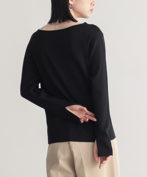 for/c（フォーシー）の「[新色追加]コットン混やわらかオフショルニット【サスティナブル】（ニット/セーター・レディース・ブラウン/ブラック/ブルー/オフホワイト/ピンク・L/M/LL）」の7枚目の写真